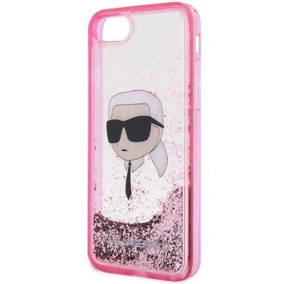 Karl Lagerfeld KLHCI8LNKHCP iPhone 7/8/ SE 2020 / SE 2022 rózsaszín keménytok Glitter Karl Head