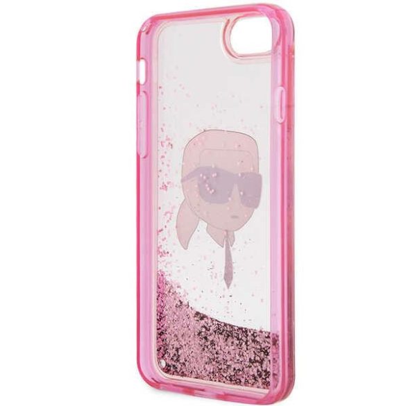 Karl Lagerfeld KLHCI8LNKHCP iPhone 7/8/ SE 2020 / SE 2022 rózsaszín keménytok Glitter Karl Head