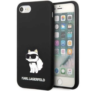 Karl Lagerfeld KLHCI8SNCHBCK iPhone 7/8/ SE 2020 / SE 2022 keménytok szilikon tok fekete Szilikon Choupette