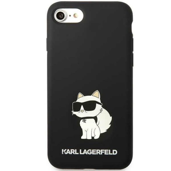 Karl Lagerfeld KLHCI8SNCHBCK iPhone 7/8/ SE 2020 / SE 2022 keménytok szilikon tok fekete Szilikon Choupette