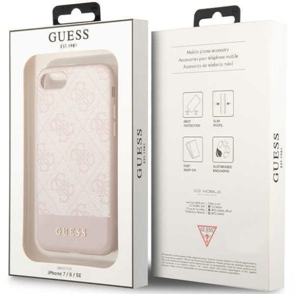 Guess GUHCI8G4GLPI iPhone 7/8/SE 2020 / SE 2022 rózsaszín keménytok  4G Stripe Collection