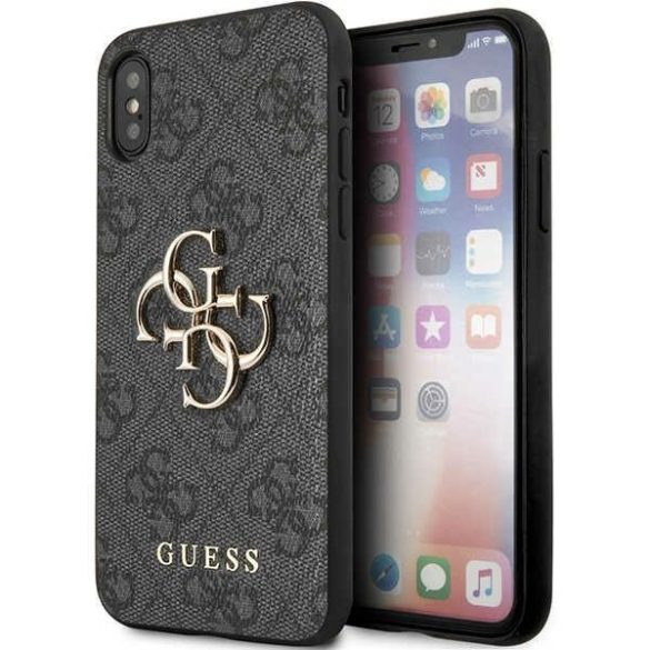 Guess GUHCPX4GMGGR iPhone X/XS szürke keménytok 4G nagy fém logó