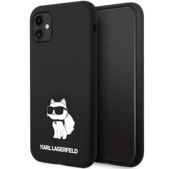 Karl Lagerfeld KLHCN61SNCHBCK iPhone 11 keménytok  fekete Szilikon Choupette