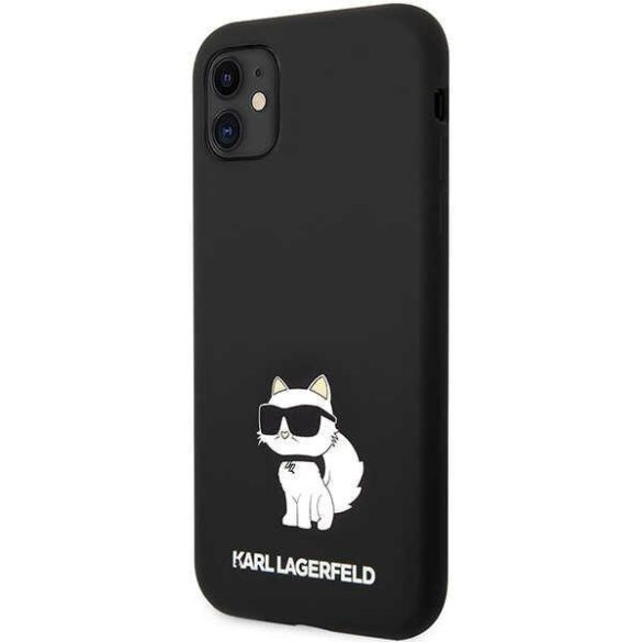 Karl Lagerfeld KLHCN61SNCHBCK iPhone 11 keménytok  fekete Szilikon Choupette