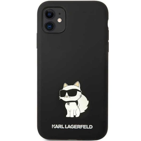 Karl Lagerfeld KLHCN61SNCHBCK iPhone 11 keménytok  fekete Szilikon Choupette