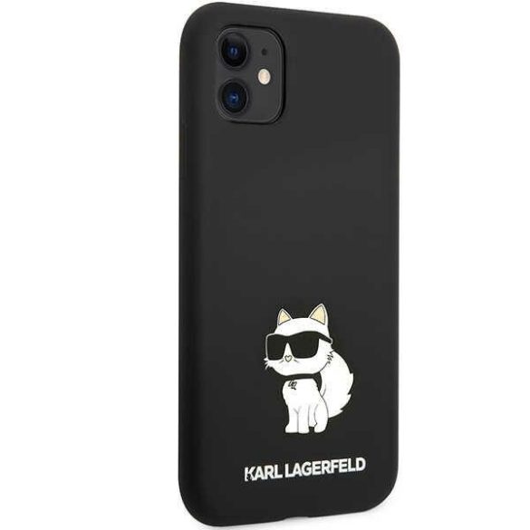 Karl Lagerfeld KLHCN61SNCHBCK iPhone 11 keménytok  fekete Szilikon Choupette