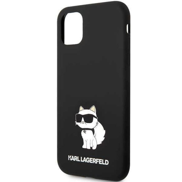 Karl Lagerfeld KLHCN61SNCHBCK iPhone 11 keménytok  fekete Szilikon Choupette