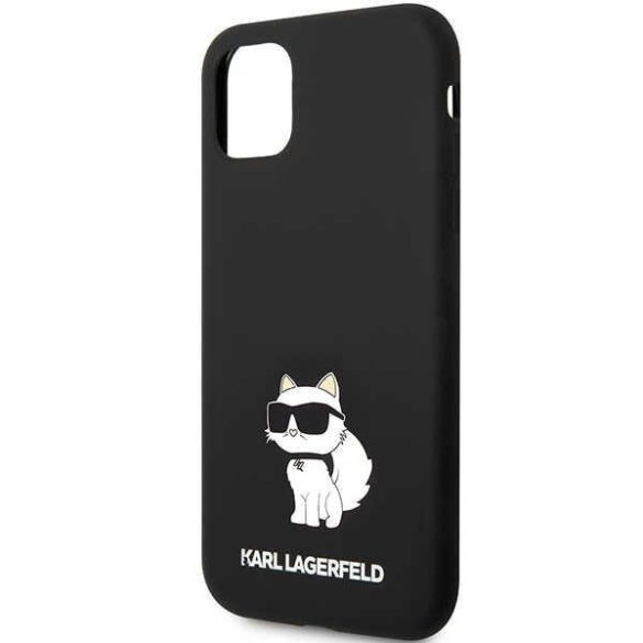 Karl Lagerfeld KLHCN61SNCHBCK iPhone 11/ XR keménytok  fekete Szilikon Choupette