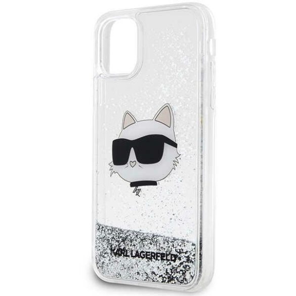 Karl Lagerfeld KLHCN61LNCHCS iPhone 11/ XR ezüst keménytok Glitter Choupette Head