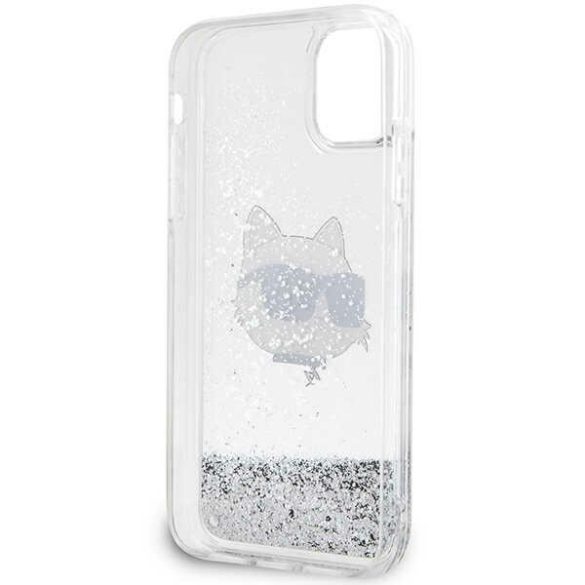 Karl Lagerfeld KLHCN61LNCHCS iPhone 11/ XR ezüst keménytok Glitter Choupette Head