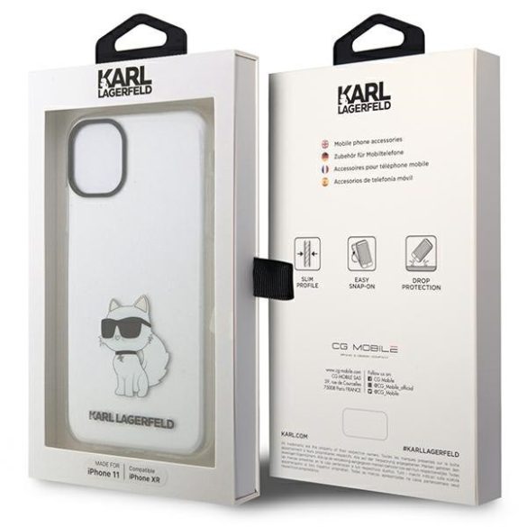 Karl Lagerfeld KLHCN61HNCHTCT iPhone 11 / Xr 6,1" átlátszó keménytok  ikonikus Choupette