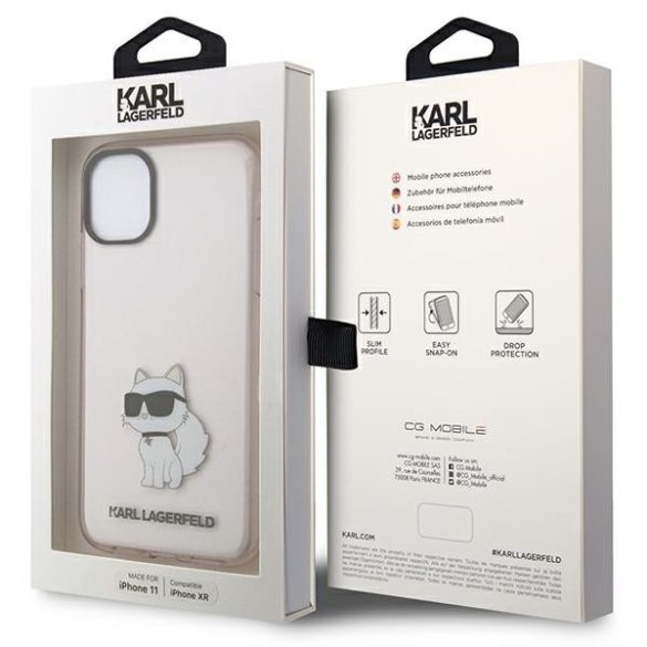 Karl Lagerfeld KLHCN61HNCHTCP iPhone 11 / Xr 6,1" rózsaszín keménytok ikonikus Choupette