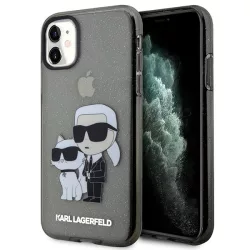   Karl Lagerfeld KLHCN61HNKCTGK iPhone 11  6,1" fekete keménytok  csillogó Karl&Choupette