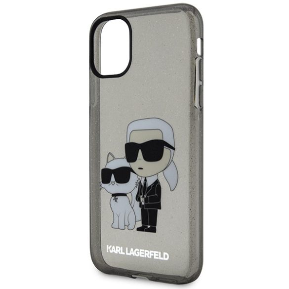 Karl Lagerfeld KLHCN61HNKCTGK iPhone 11 / Xr 6,1" fekete keménytok  csillogó Karl&Choupette