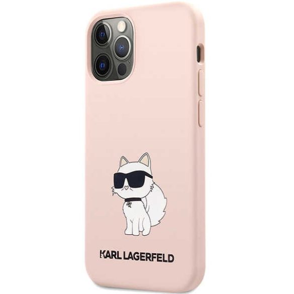 Karl Lagerfeld KLHCP12MSNCHBCP iPhone 12 /12 Pro 6,1" keménytok  rózsaszín szilikon Choupette