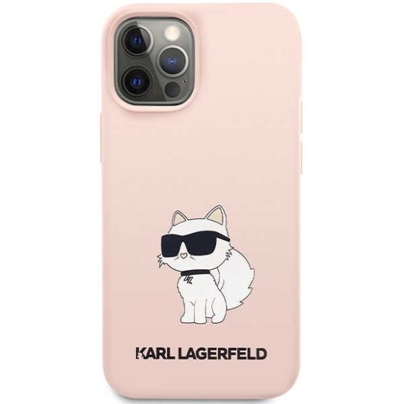 Karl Lagerfeld KLHCP12MSNCHBCP iPhone 12 /12 Pro 6,1" keménytok  rózsaszín szilikon Choupette