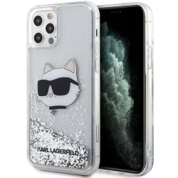   Karl Lagerfeld KLHCP12MLNCHCS iPhone 12/ 12 Pro 6,1" ezüst keménytok Glitter Choupette fej