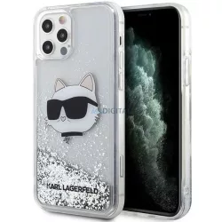   Karl Lagerfeld KLHCP12MLNCHCS iPhone 12/ 12 Pro 6,1" ezüst keménytok Glitter Choupette fej