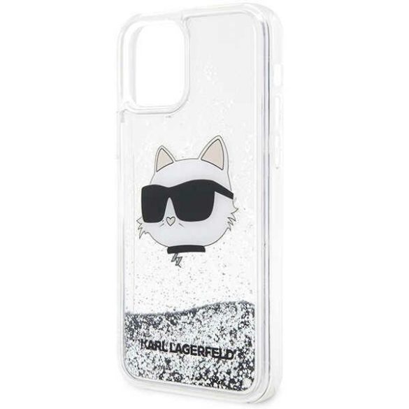 Karl Lagerfeld KLHCP12MLNCHCS iPhone 12/ 12 Pro 6,1" ezüst keménytok Glitter Choupette fej