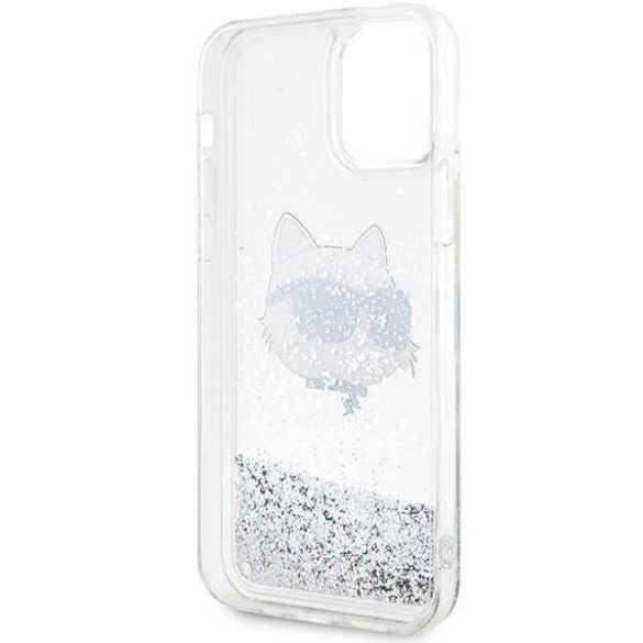Karl Lagerfeld KLHCP12MLNCHCS iPhone 12/ 12 Pro 6,1" ezüst keménytok Glitter Choupette fej