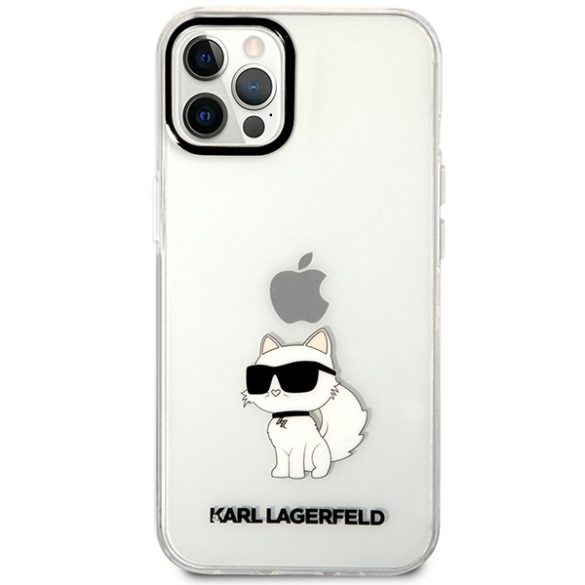 Karl Lagerfeld KLHCP12MHNCHTCT iPhone 12 /12 Pro 6,1" átlátszó keménytok  ikonikus Choupette