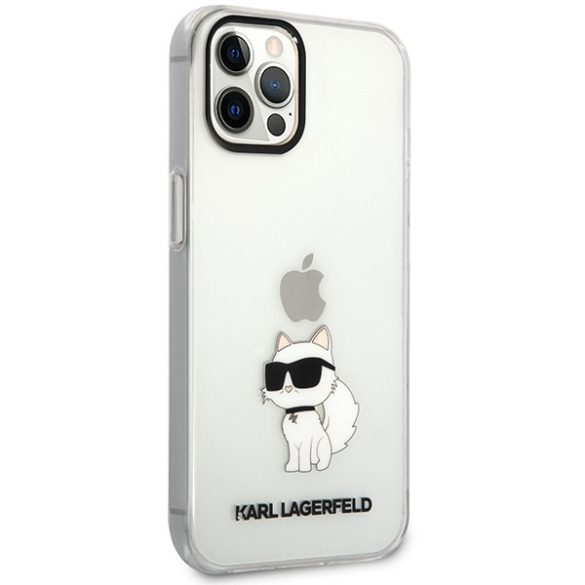 Karl Lagerfeld KLHCP12MHNCHTCT iPhone 12 /12 Pro 6,1" átlátszó keménytok  ikonikus Choupette