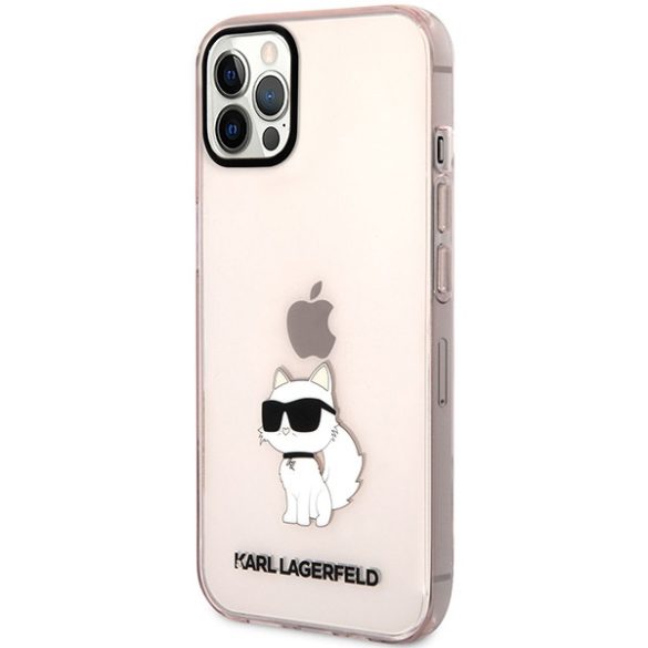 Karl Lagerfeld KLHCP12MHNCHTCP iPhone 12 /12 Pro 6,1" rózsaszín keménytok ikonikus Choupette