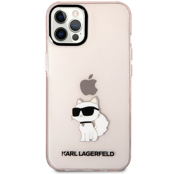 Karl Lagerfeld KLHCP12MHNCHTCP iPhone 12 /12 Pro 6,1" rózsaszín keménytok ikonikus Choupette