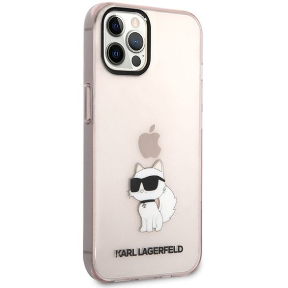 Karl Lagerfeld KLHCP12MHNCHTCP iPhone 12 /12 Pro 6,1" rózsaszín keménytok ikonikus Choupette