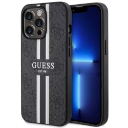   Guess GUHMP13LP4RPSK iPhone 13 Pro / 13 6,1" fekete keménytok 4G nyomtatott csíkos MagSafe tok 4G