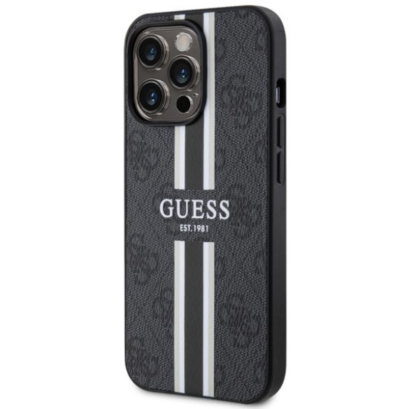 Guess GUHMP13XP4RPSK iPhone 13 Pro Max 6,7" fekete keménytok 4G nyomtatott csíkos MagSafe tok 4G