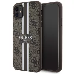   Guess GUHMN61P4RPSW iPhone 11  barna keménytok 4G nyomtatott csíkokkal MagSafe