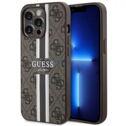   Guess GUHMP13XP4RPSW iPhone 13 Pro Max 6.7" barna keménytok 4G nyomtatott csíkok MagSafe