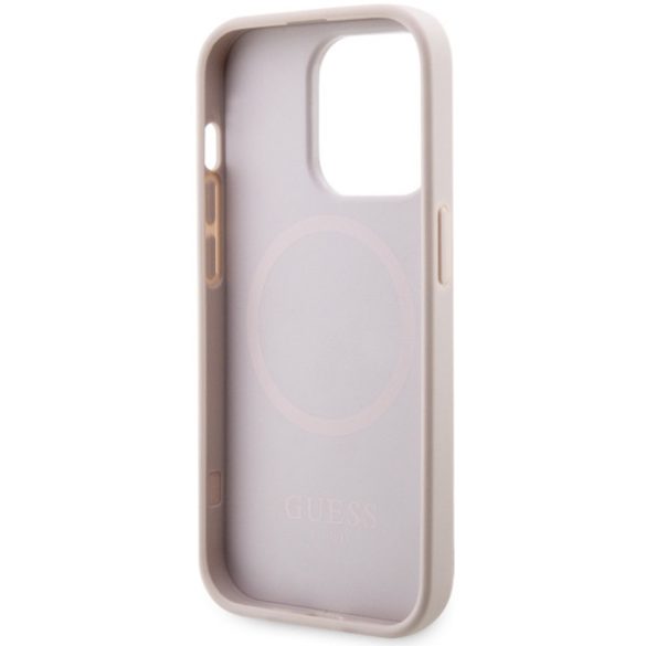 Guess GUHMP14LP4RPSP iPhone 14 Pro 6.1" rózsaszín hardcase 4G nyomtatott csíkos MagSafe tok 4G