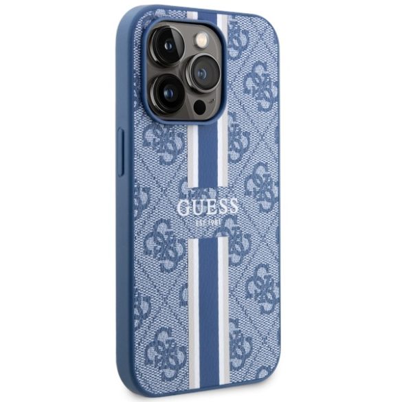 Guess GUHMP14LP4RPSB iPhone 14 Pro 6.1" kék keménytok 4G nyomtatott csíkok MagSafe