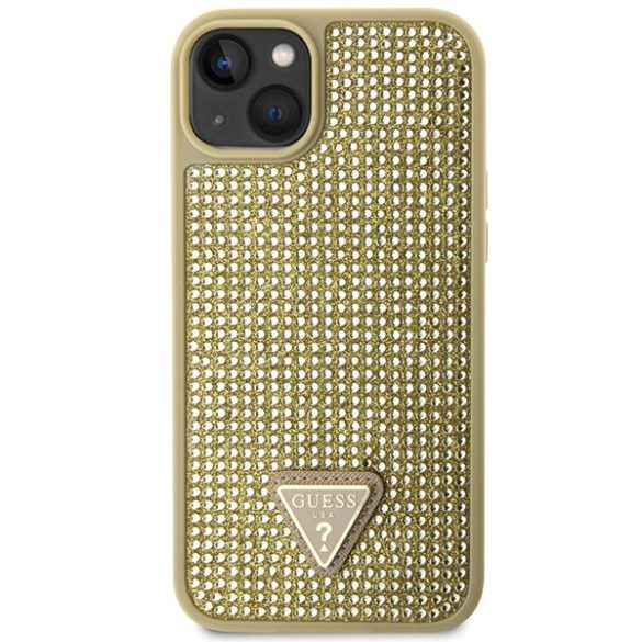 Guess GUHCP14MHDGTPD iPhone 14 Plus / 15 Plus 6.7" arany keménytok strasszos háromszög