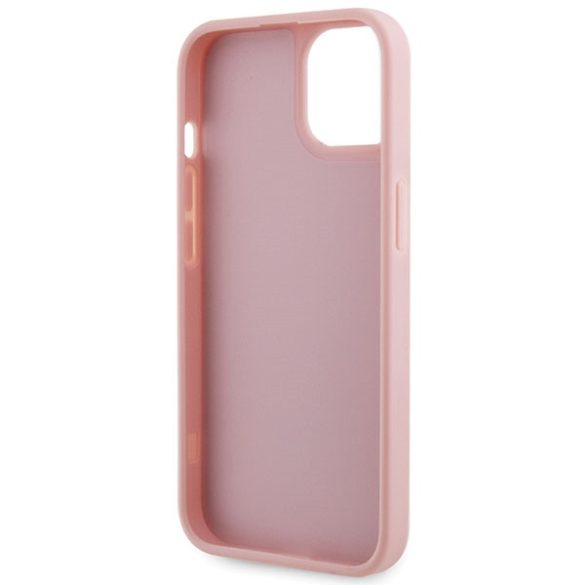 Guess GUHCP14SHDGTPP iPhone 14 / 15 / 13 6.1" rózsaszín keménytok strasszos háromszöggel