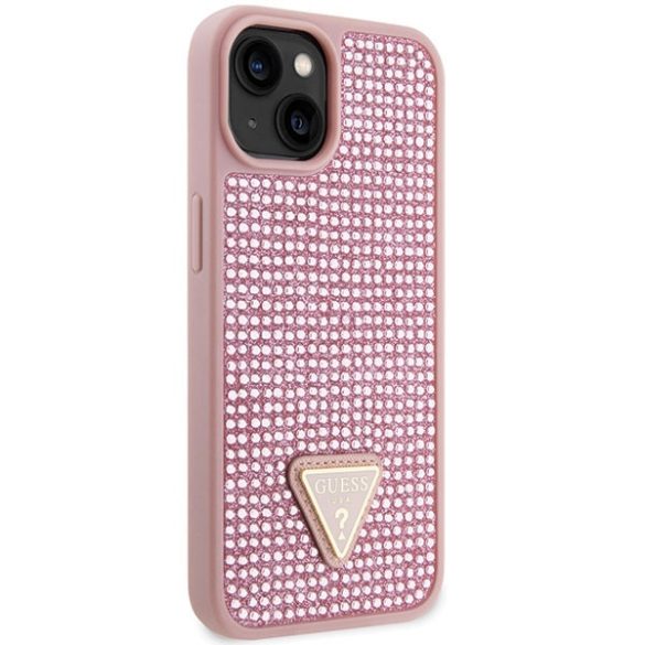 Guess GUHCP14MHDGTPP iPhone 14 Plus / 15 Plus 6.7" rózsaszín keménytok strasszos háromszög