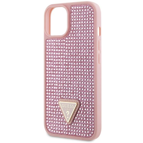 Guess GUHCP14MHDGTPP iPhone 14 Plus / 15 Plus 6.7" rózsaszín keménytok strasszos háromszög