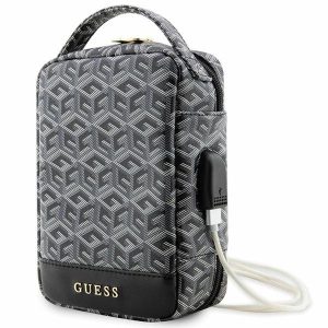 Guess Torba GUHBHGCFFSEK táska rendszerezővel fekete GCube Stripe