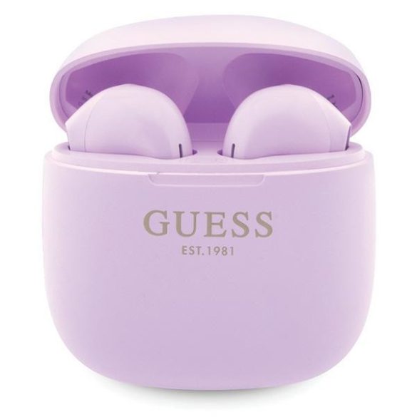 Guess fülhallgató Bluetooth GUTWST26PSU TWS + dokkoló állomás lila Classic EST Logo