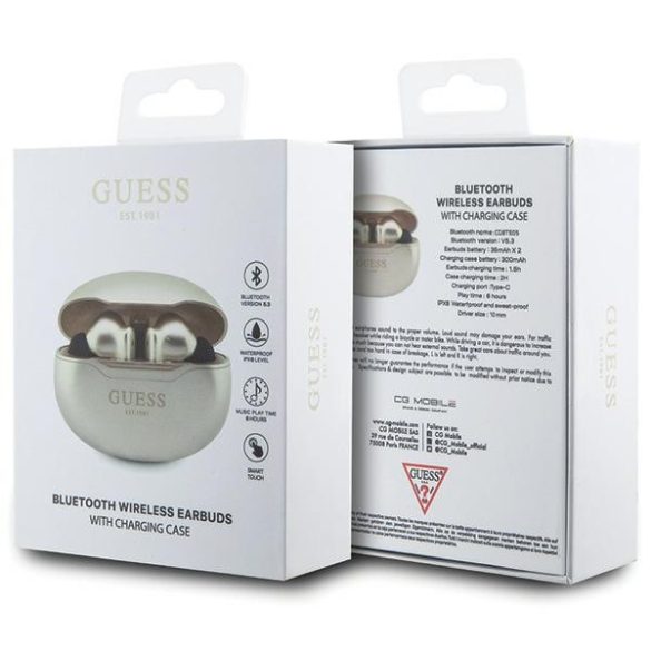 Guess fülhallgató Bluetooth GUTWST50ED TWS + dokkoló állomás arany Classic EST