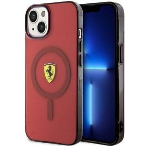 Ferrari FEHMP14SURKR iPhone 14 6.1" piros keménytok áttetsző Magsafe