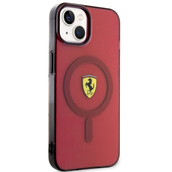 Ferrari FEHMP14SURKR iPhone 14 / 15 / 13 6.1" piros keménytok áttetsző Magsafe
