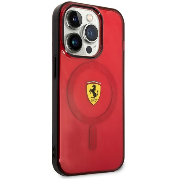 Ferrari FEHMP14LURKR iPhone 14 Pro 6,1" piros keménytok áttetsző Magsafe