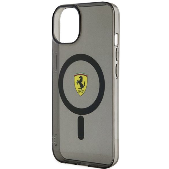 Ferrari FEHMP14SURKK iPhone 14 / 15 / 13 6.1" fekete keménytok áttetsző Magsafe