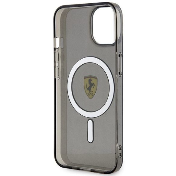 Ferrari FEHMP14SURKK iPhone 14 / 15 / 13 6.1" fekete keménytok áttetsző Magsafe