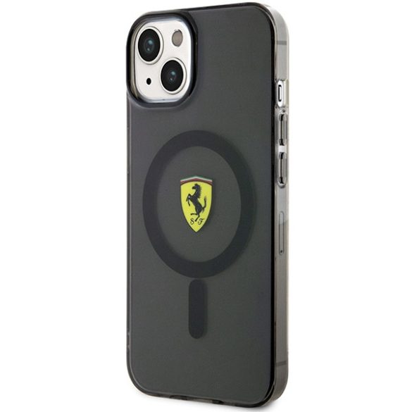 Ferrari FEHMP14MURKK iPhone 14 Plus / 15 Plus 6.7" fekete keménytok áttetsző Magsafe