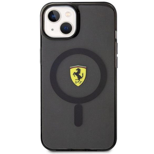 Ferrari FEHMP14MURKK iPhone 14 Plus / 15 Plus 6.7" fekete keménytok áttetsző Magsafe