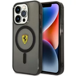   Ferrari FEHMP14LURKK iPhone 14 Pro 6,1" fekete keménytok áttetsző Magsafe